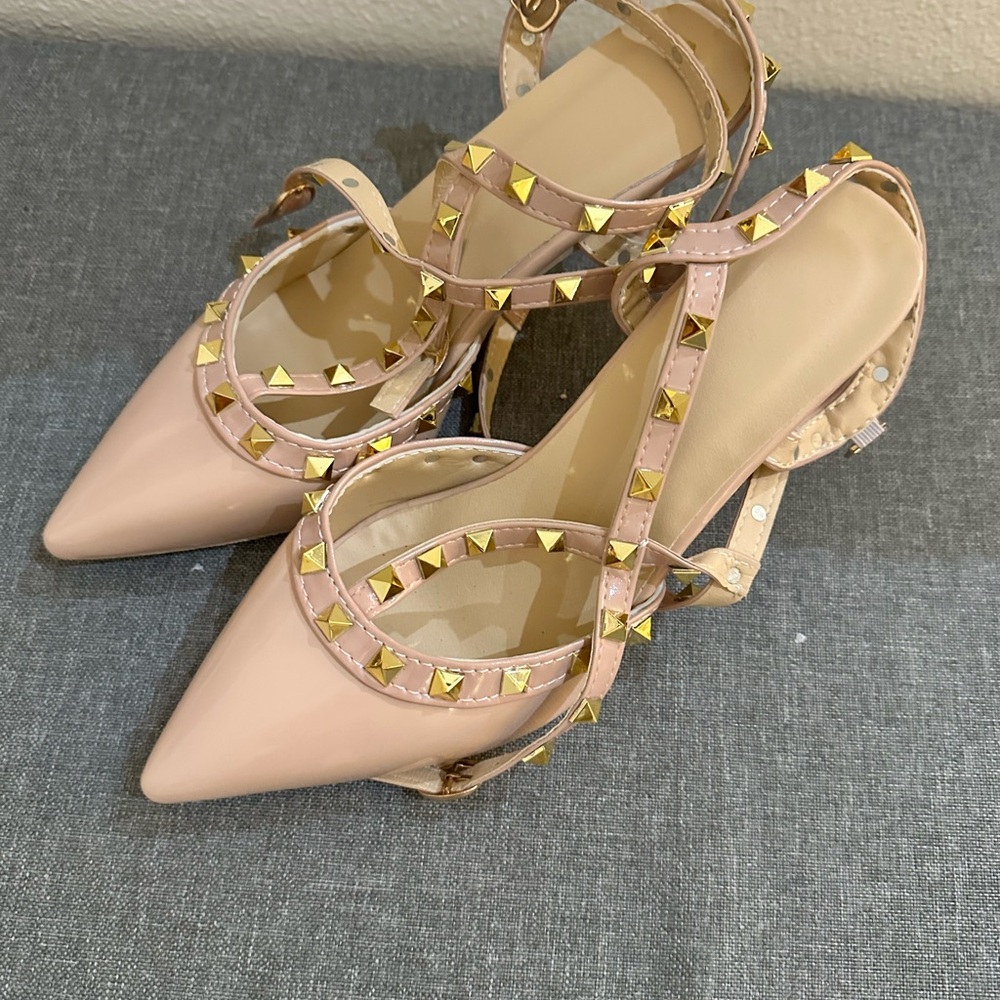 Studded Pink Women's Heels
